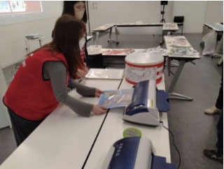 Laminating the masterpieces of the participants