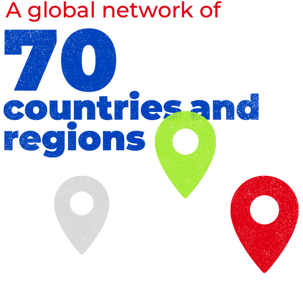 A global network of 70 countries and regions