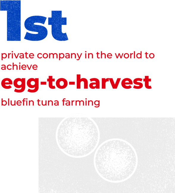 1st private company in the world to achieve egg-to-harvest bluefin tuna farming