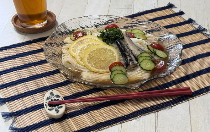 レモンでさっぱり!オイルサーディンのごちそう冷やしそうめん