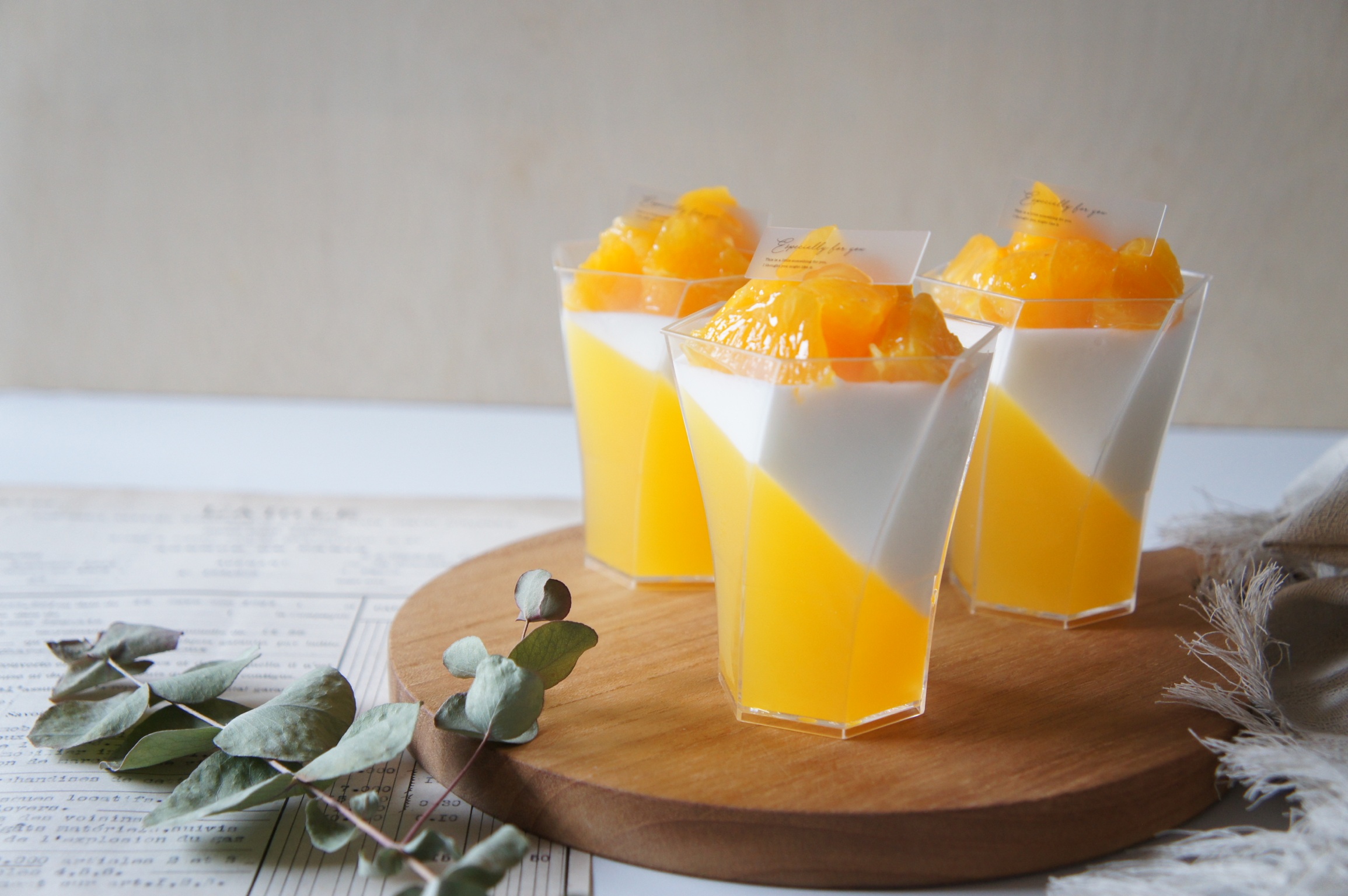 オレンジ&ヨーグルトの斜めゼリー