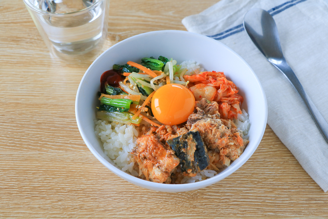 さば缶ビビンパ