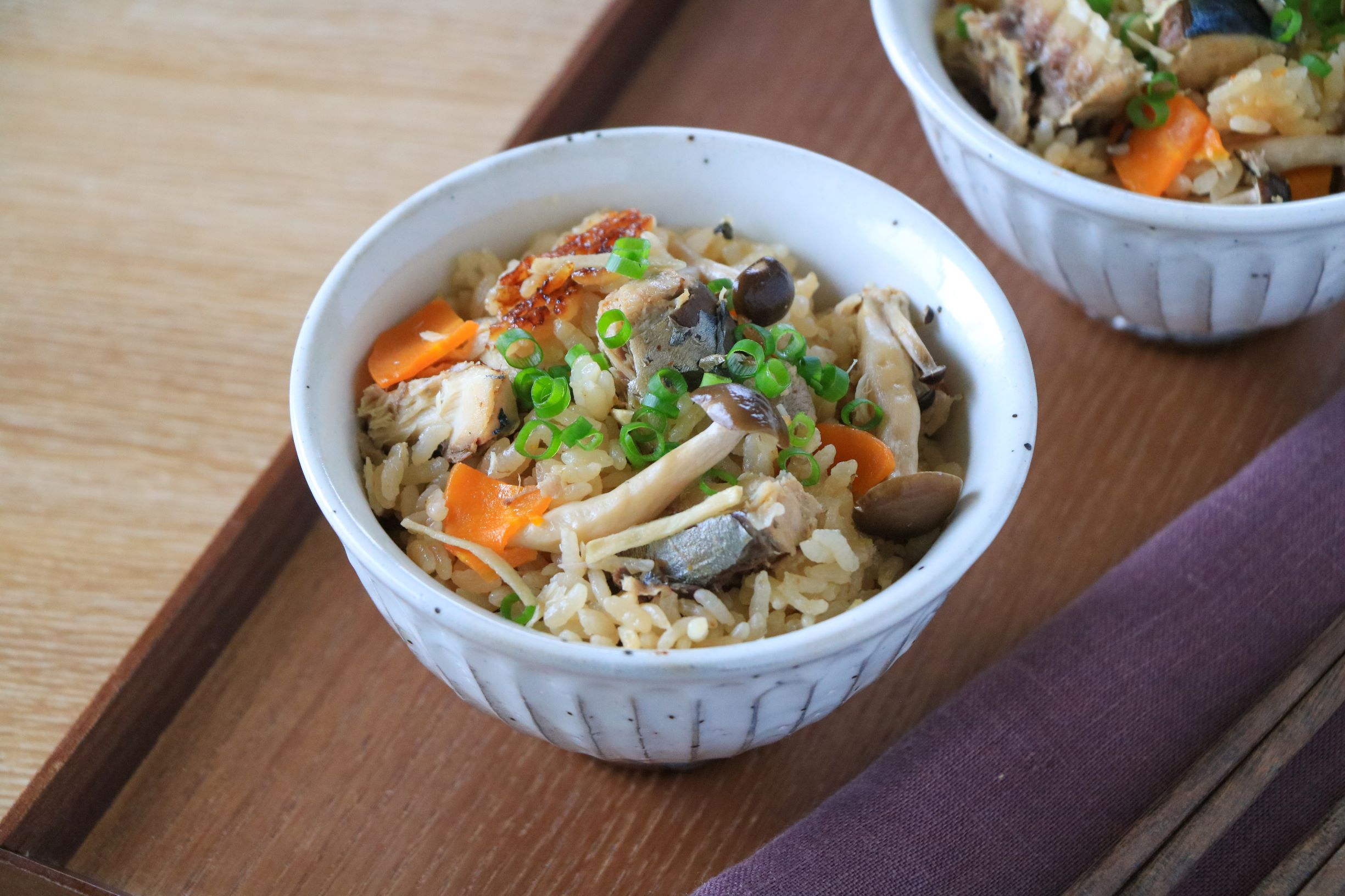 さば缶ときのこの炊き込みごはん