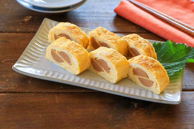 うなぎソーセージでう巻き風卵焼き
