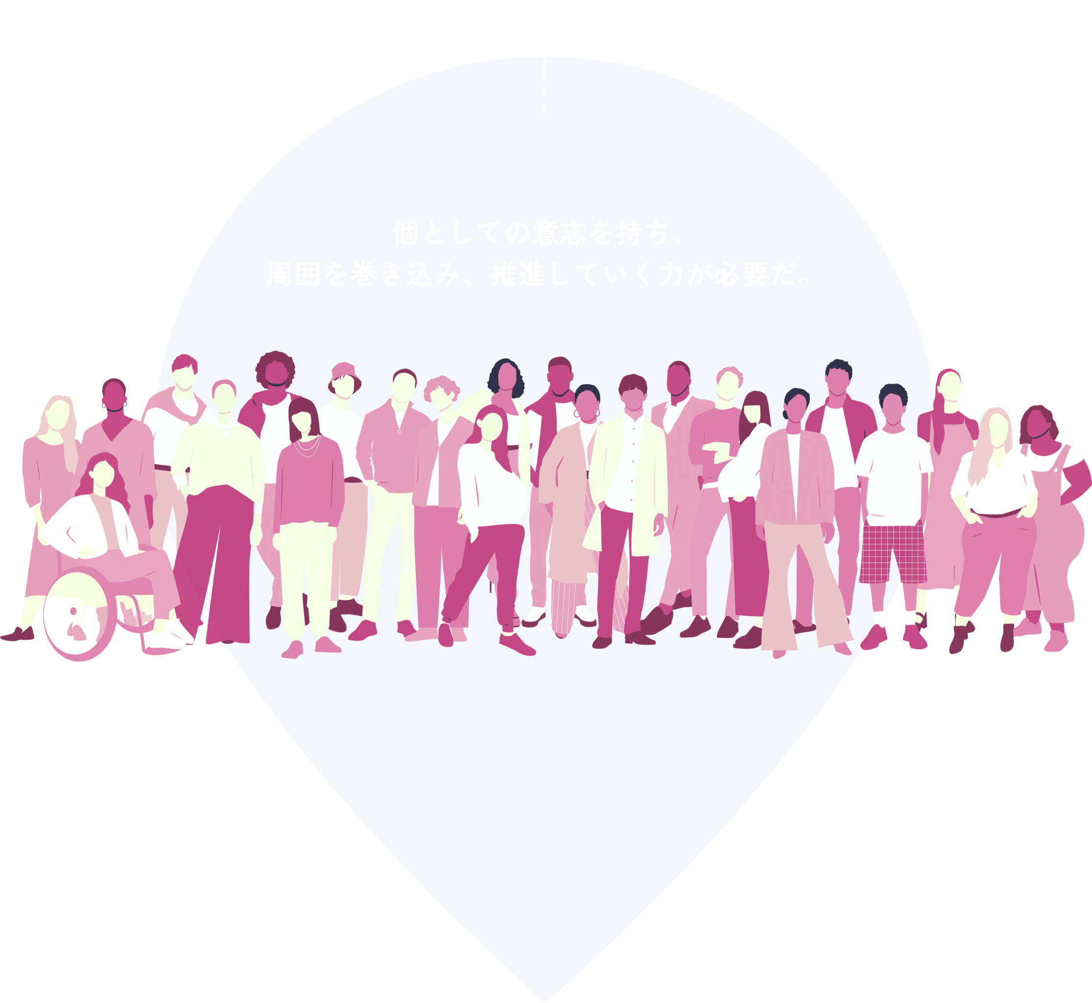 個としての意志を持ち、周囲を巻き込み、推進していく力が必要だ。
