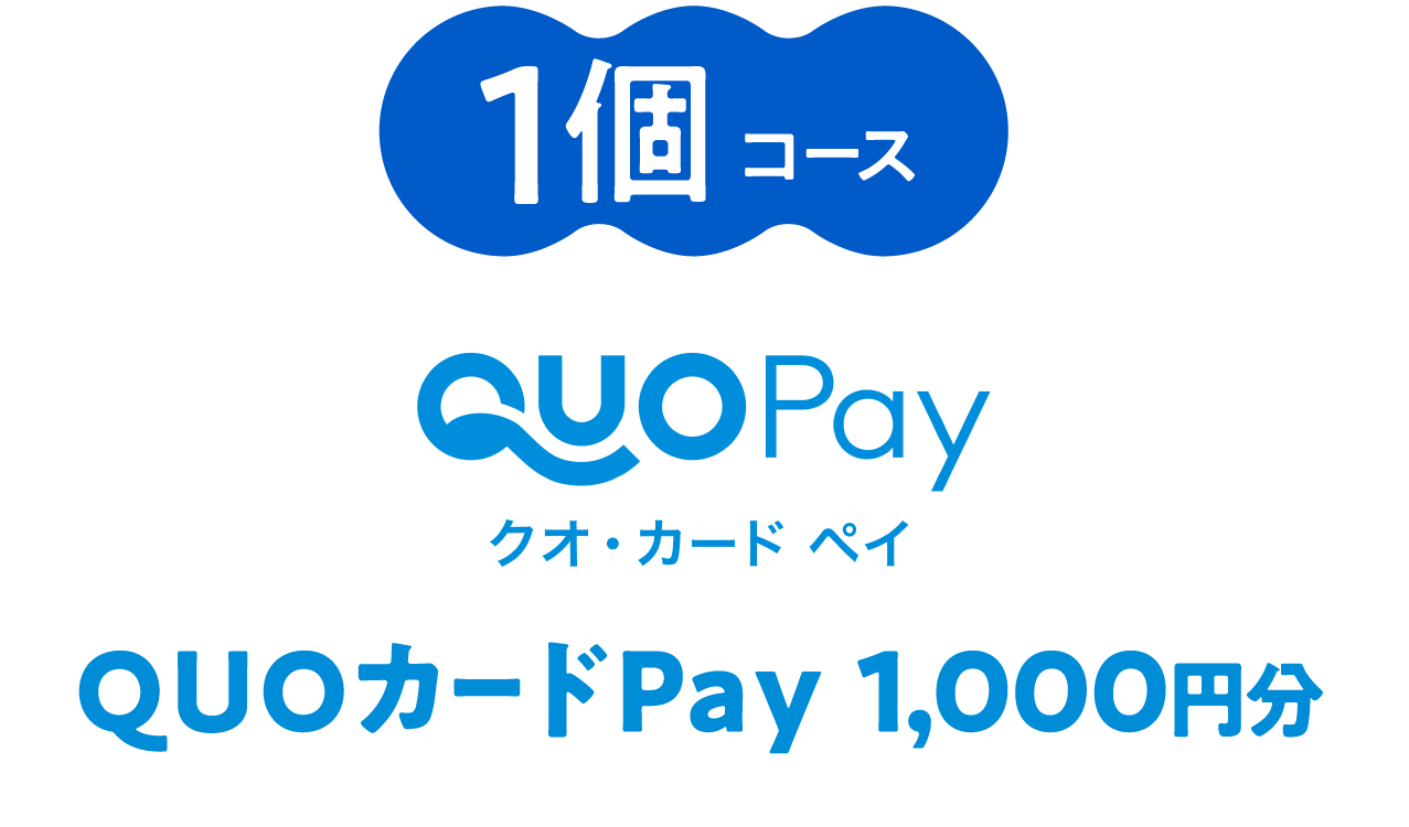 1個コース：QUOカードPay 1,000円分