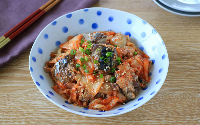 さばのキムチ和え